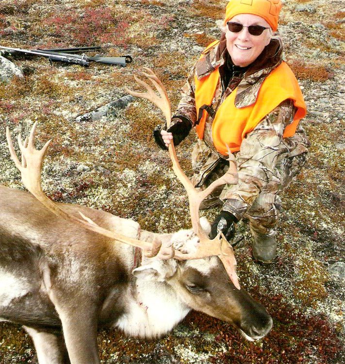 Portrait of Martha with their caribou.
