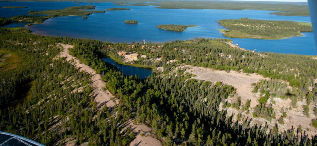 Image taken from a plan overlooking the eskers and surrounding water